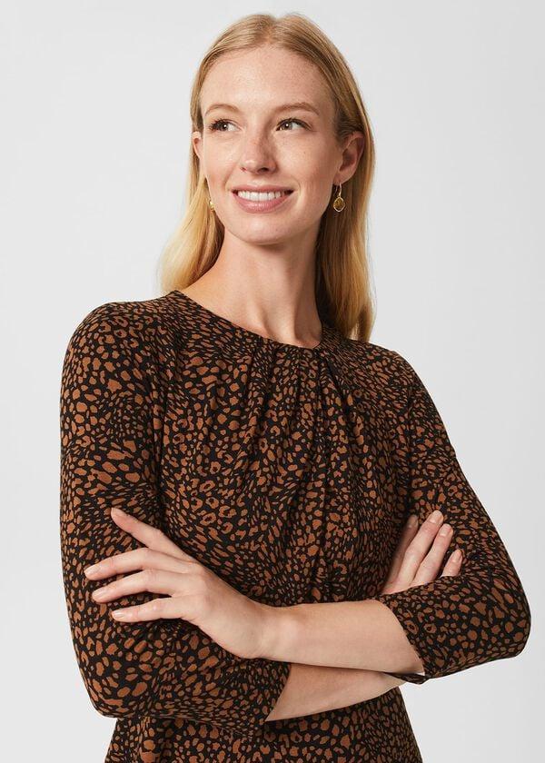 Hobbs Anita Jersey Dress Black Multi