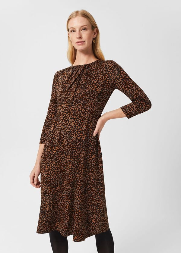 hobbs Anita Jersey Dress Black Multi