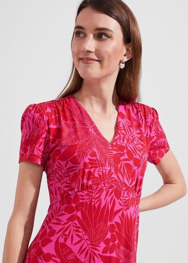 Hobbs Ann Jersey Dress Red Pink