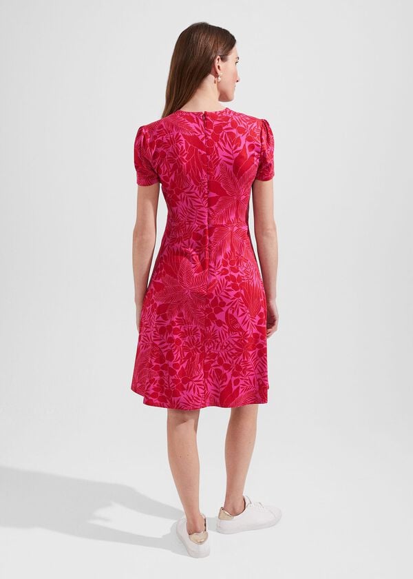 Hobbs Ann Jersey Dress Red Pink