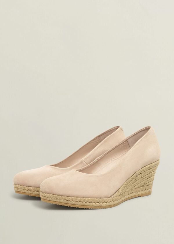 Hobbs Anna Suede Espadrilles Blush Pink