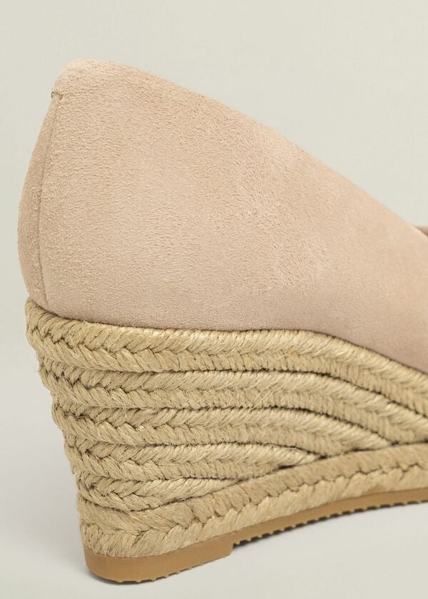 Hobbs Anna Suede Espadrilles Blush Pink