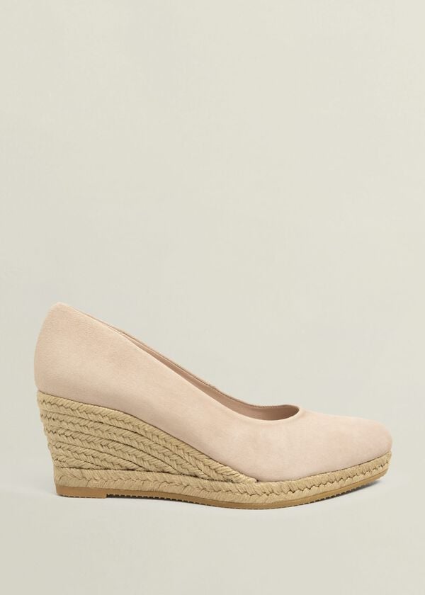 hobbs Anna Suede Espadrilles Blush Pink