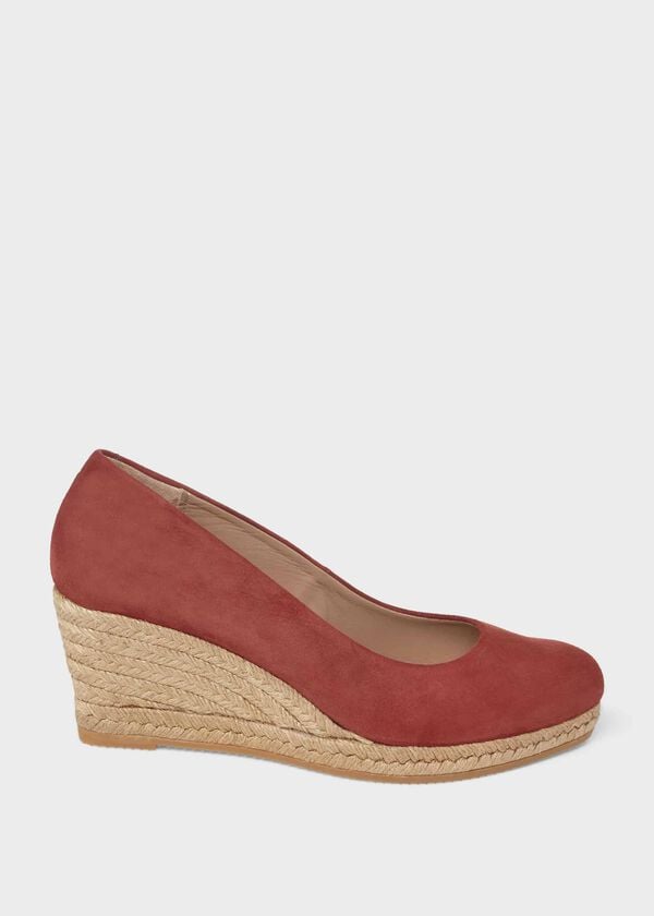 hobbs Anna Suede Wedge Espadrilles Spice Brown