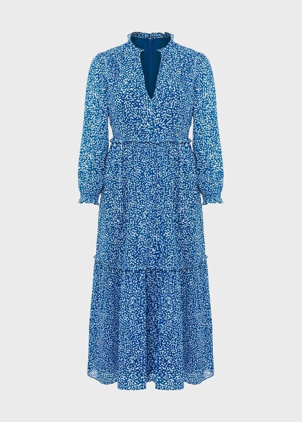 Hobbs Annalise Dress Blue Multi
