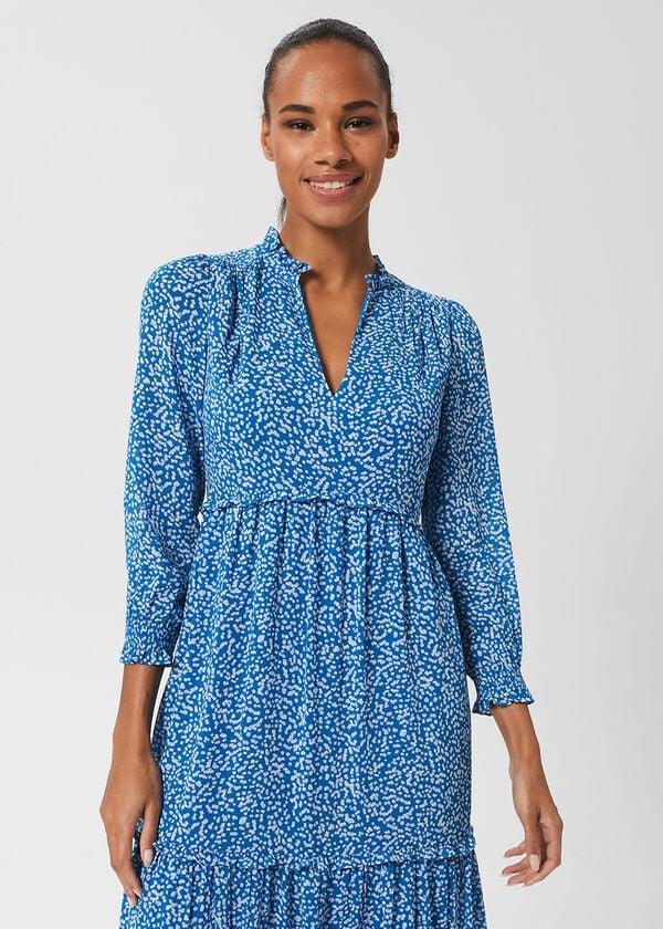 Hobbs Annalise Dress Blue Multi