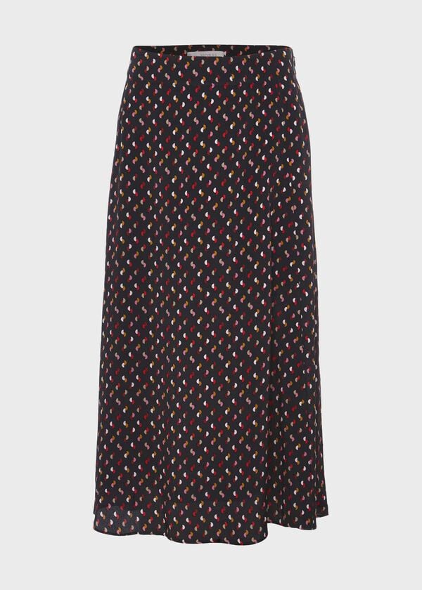 Hobbs Annette Midi Skirt Black Multi