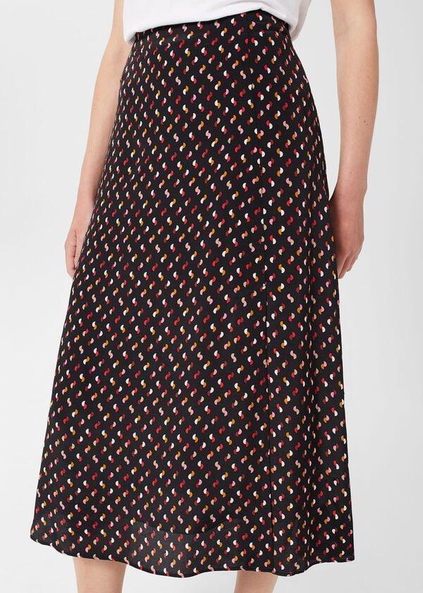 Hobbs Annette Midi Skirt Black Multi