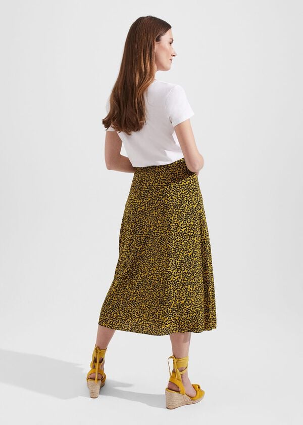 Hobbs Annette Skirt Chartreuse Navy