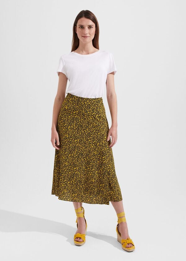hobbs Annette Skirt Chartreuse Navy