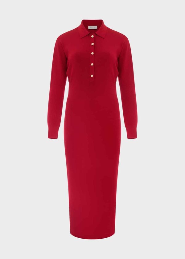 Hobbs Arabelle Knitted Dress Red