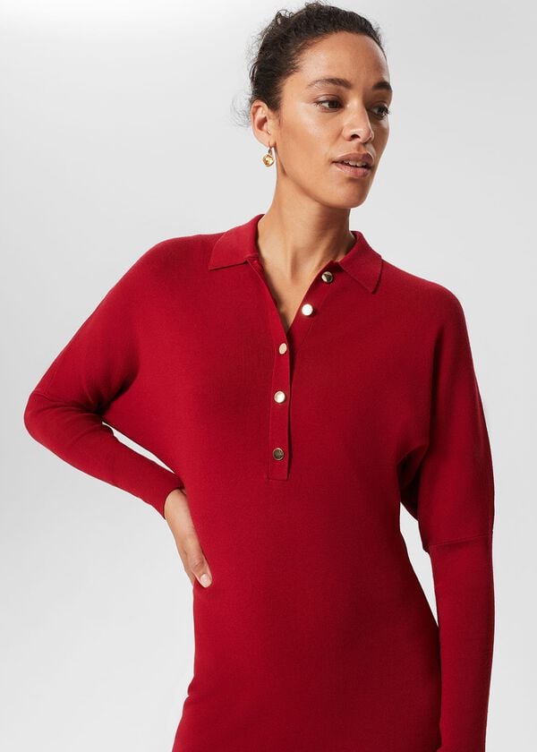 Hobbs Arabelle Knitted Dress Red