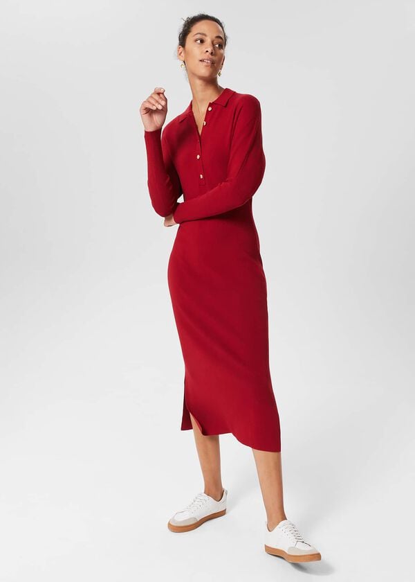 hobbs Arabelle Knitted Dress Red