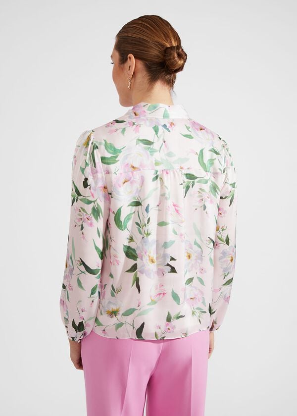 Hobbs Aria Floral Blouse Pale Pink Multi
