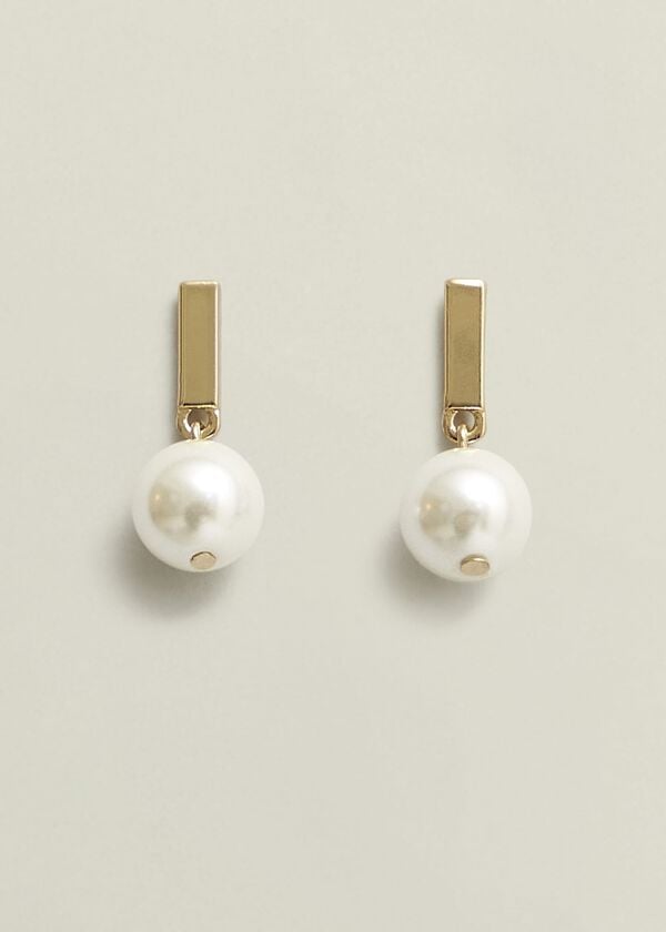 hobbs Aria Pearl Earrings Gold