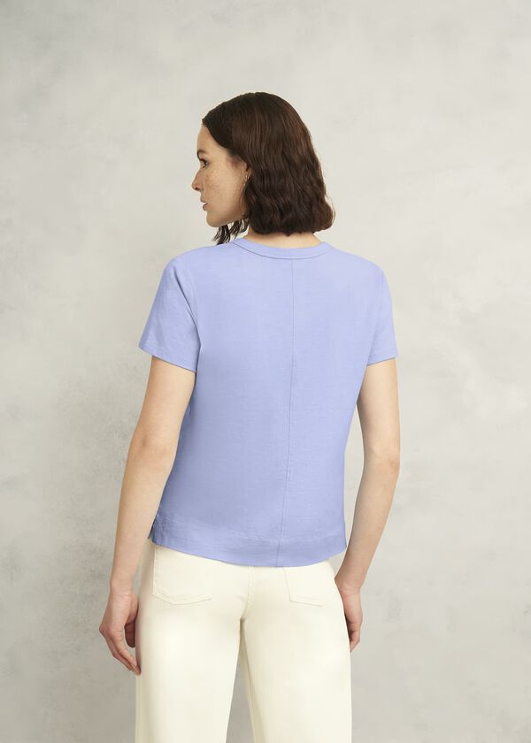 Hobbs Arianna Cotton Slub T-Shirt Maya Blue