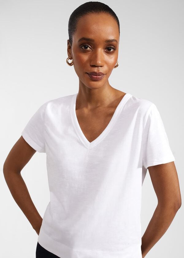 Hobbs Arianna Cotton Slub T-Shirt White