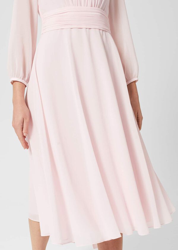 Hobbs Arianne Fit And Flare Dress Pale Pink