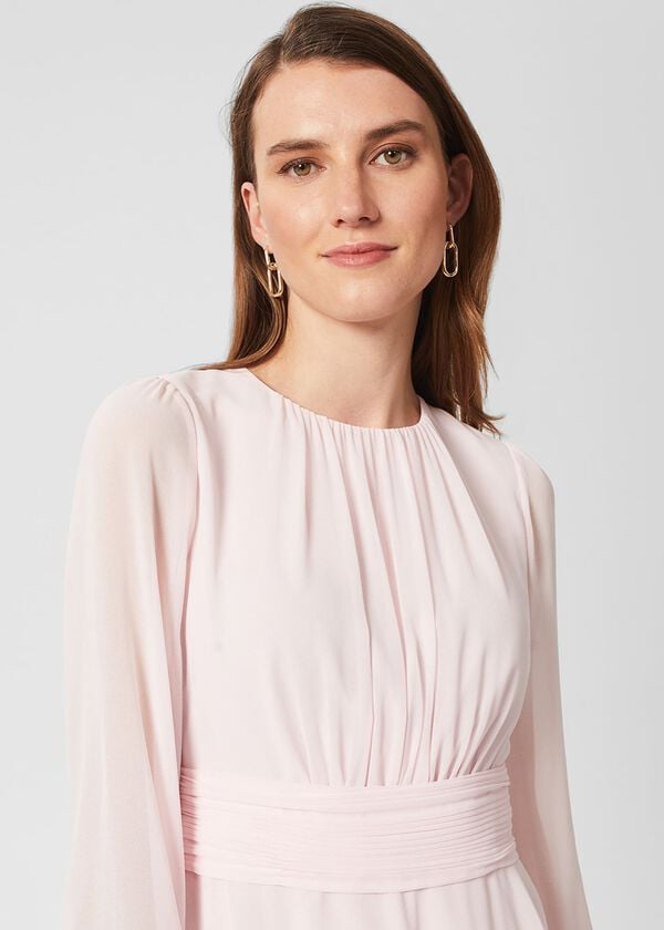 Hobbs Arianne Fit And Flare Dress Pale Pink