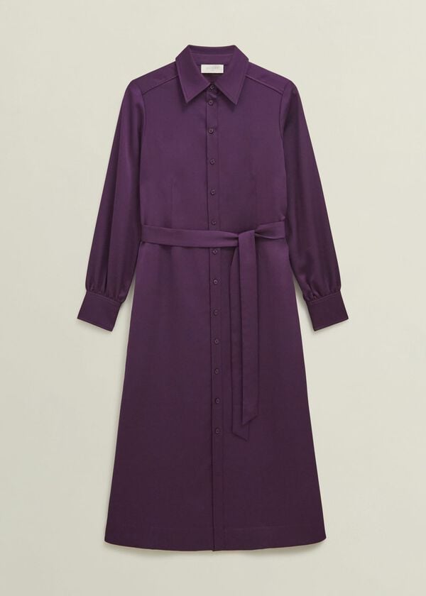 Hobbs Arianne Satin Dress Regal Purple
