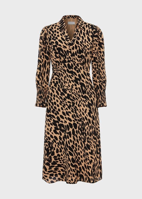 Hobbs Ariel Dress Camel Black