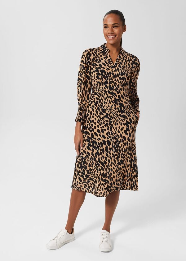 hobbs Ariel Dress Camel Black