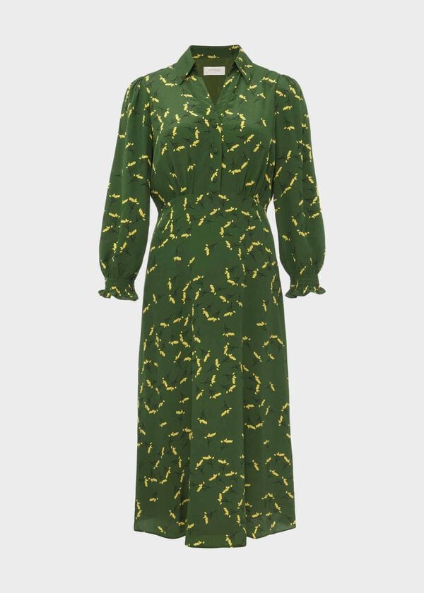 Hobbs Ariel Floral Dress Green