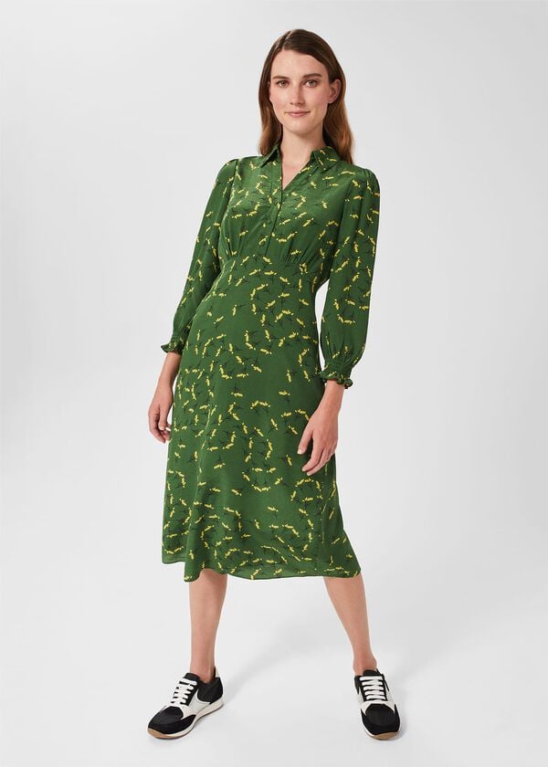 hobbs Ariel Floral Dress Green