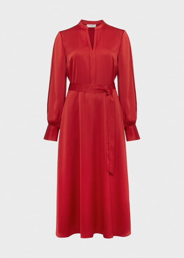 Hobbs Arlette Dress Currant Red