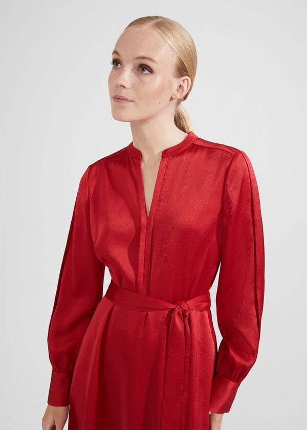 Hobbs Arlette Dress Currant Red