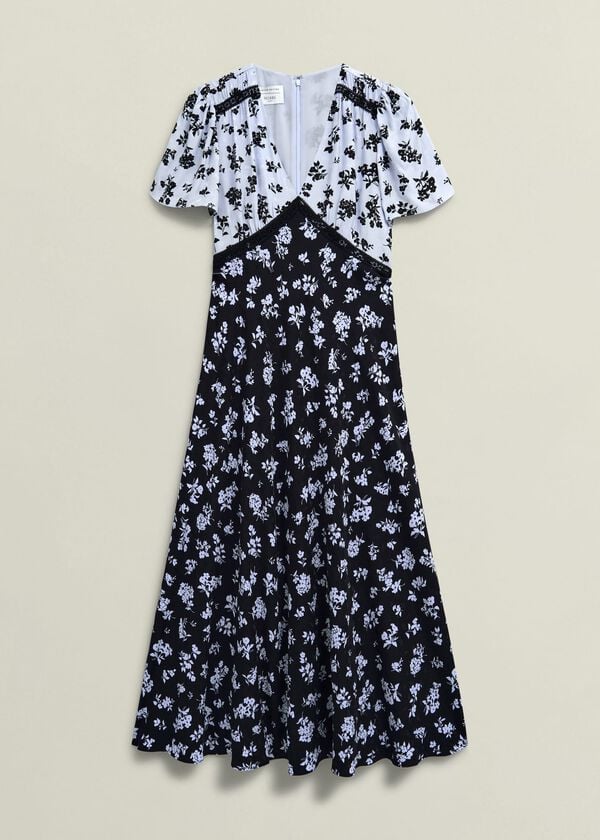 Hobbs Arlington Tea Dress Black Blue