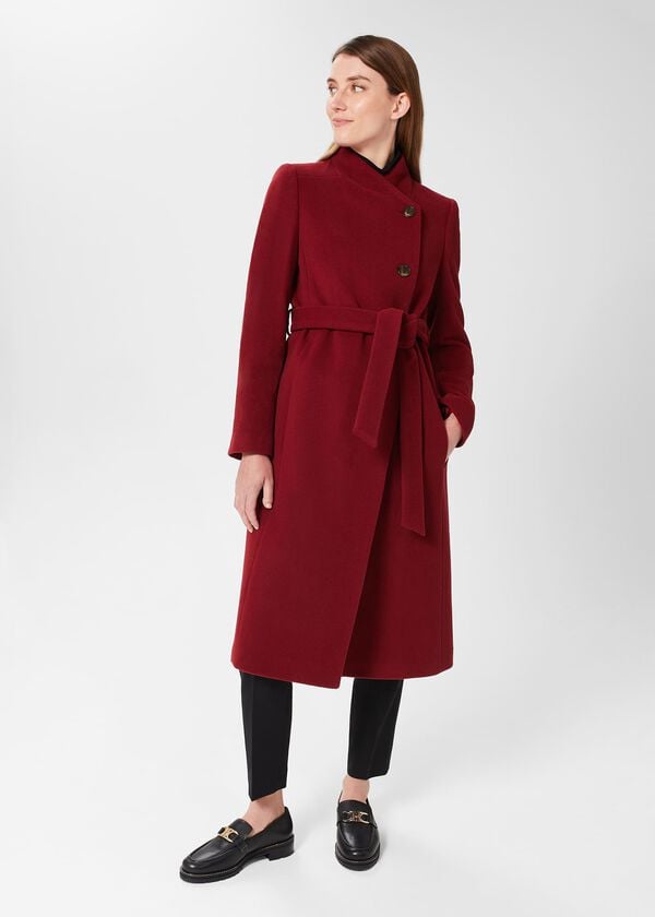 hobbs Asher Coat Vermillion Red
