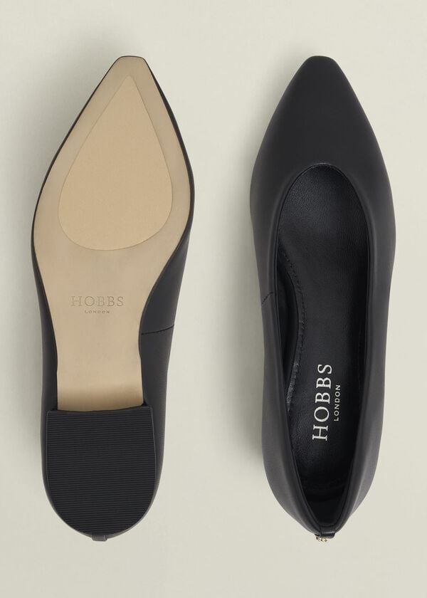Hobbs Asher Leather Ballerinas Black