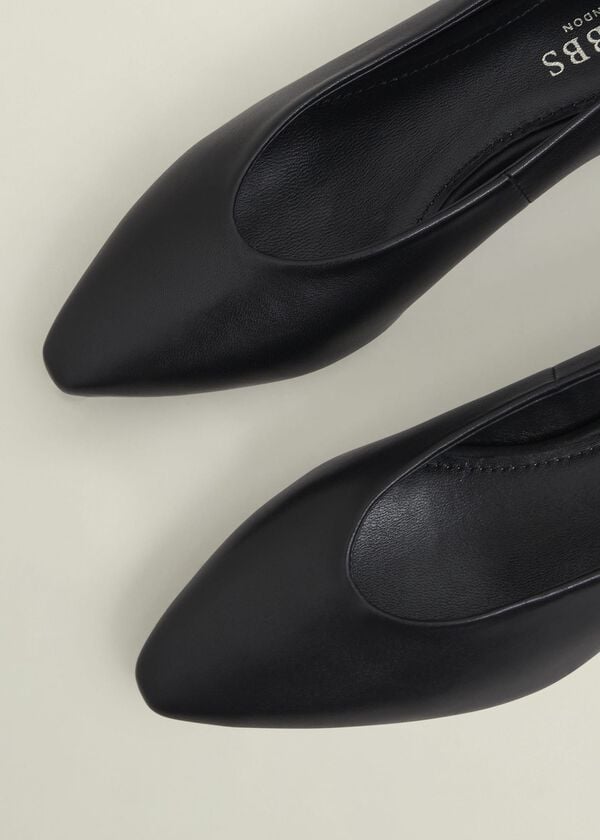 Hobbs Asher Leather Ballerinas Black