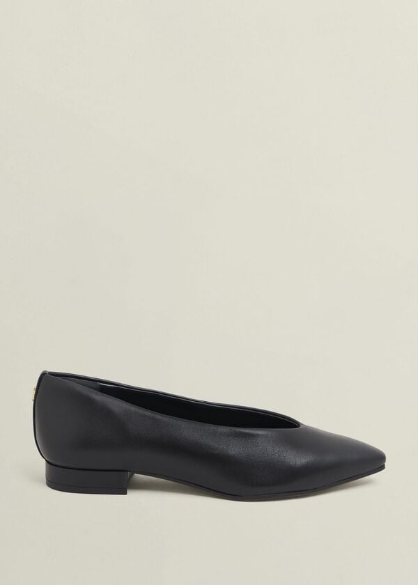 hobbs Asher Leather Ballerinas Black