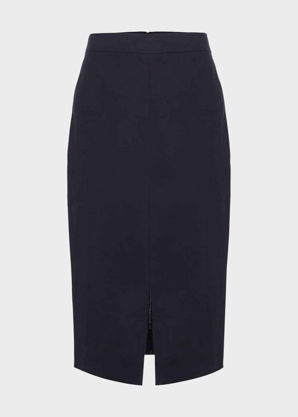 Hobbs Ashleigh Linen Skirt Navy