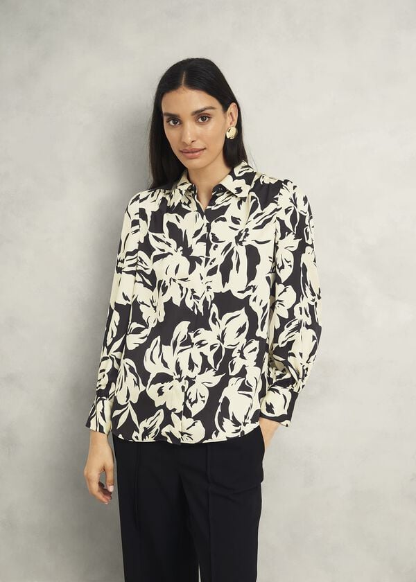 hobbs Askham Shirt Black Cream