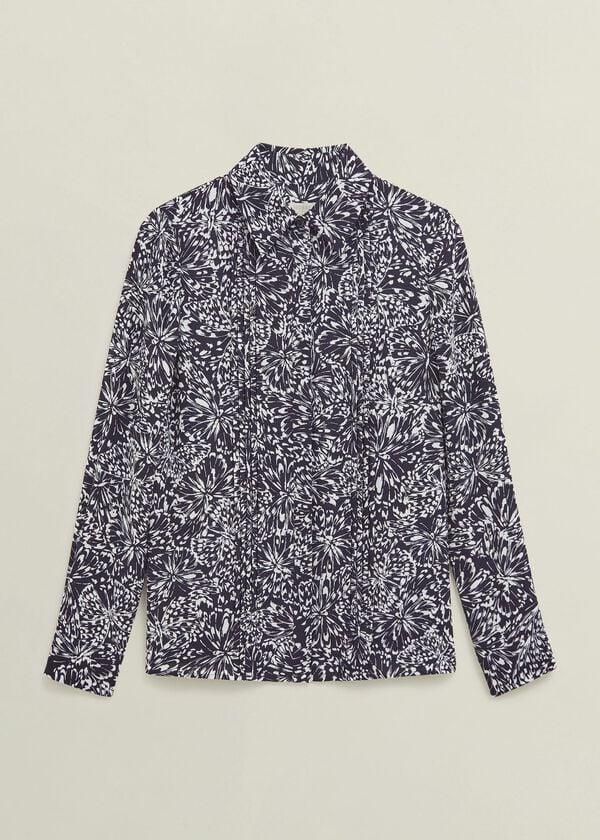 Hobbs Astraea Shirt Navy Ivory