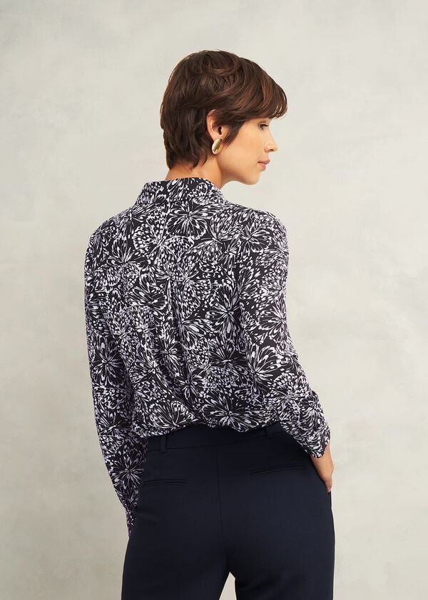 Hobbs Astraea Shirt Navy Ivory