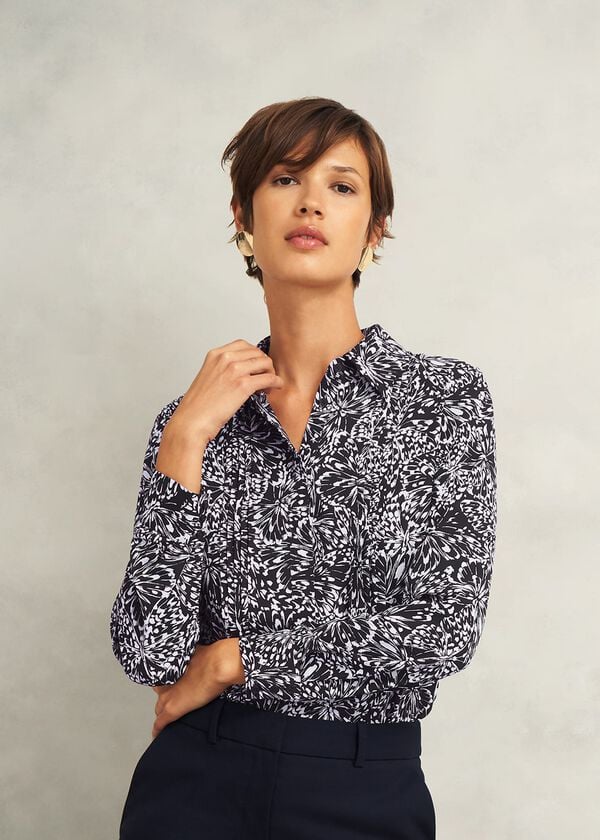 hobbs Astraea Shirt Navy Ivory