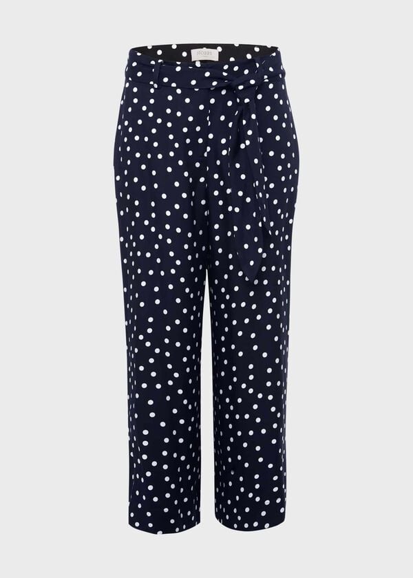 Hobbs Astrid Crop Trousers Navy Ivory