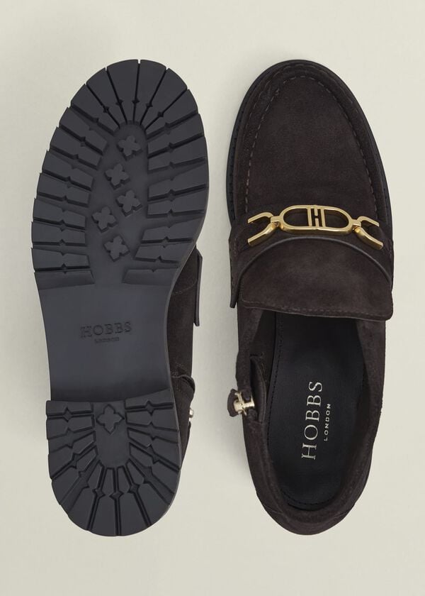 Hobbs Astrid Suede Ankle Boots Chocolate Brown