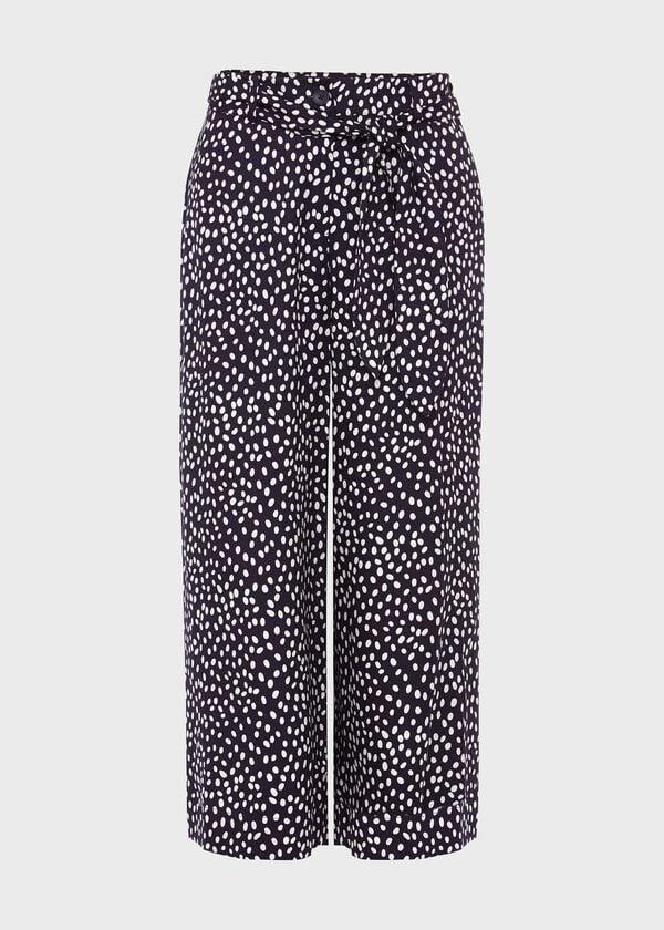 Hobbs Astrid Wide Leg Trousers Navy Ivory