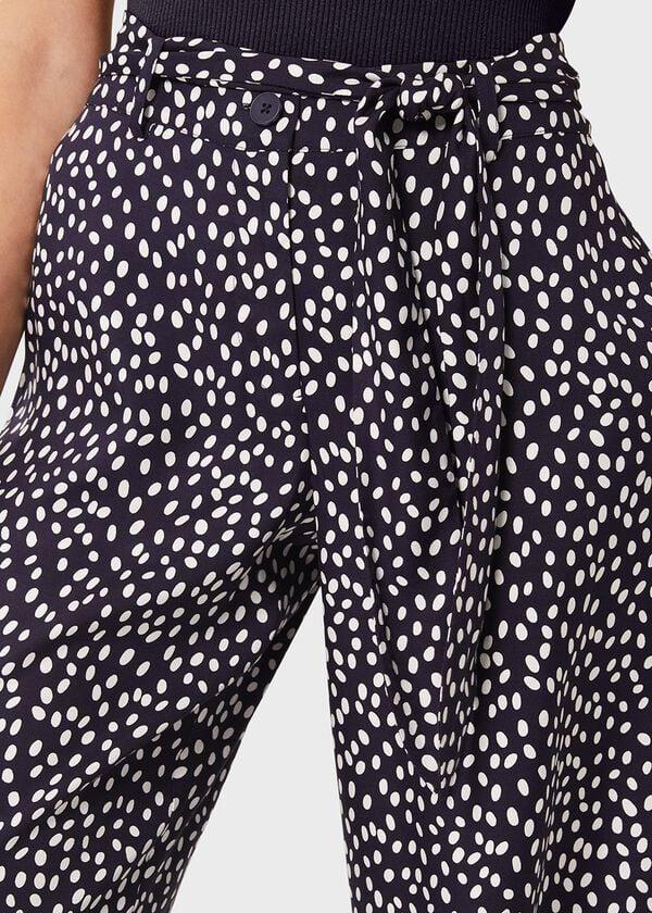 Hobbs Astrid Wide Leg Trousers Navy Ivory