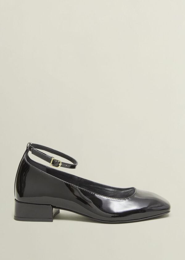 hobbs Athena Patent Heeled Shoes Black