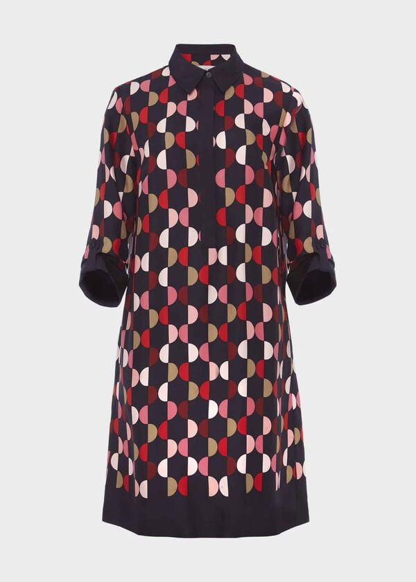 Hobbs Aubery Tunic Dress Navy Multi