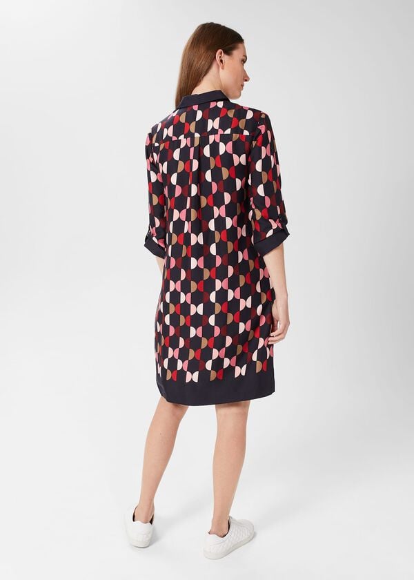 Hobbs Aubery Tunic Dress Navy Multi