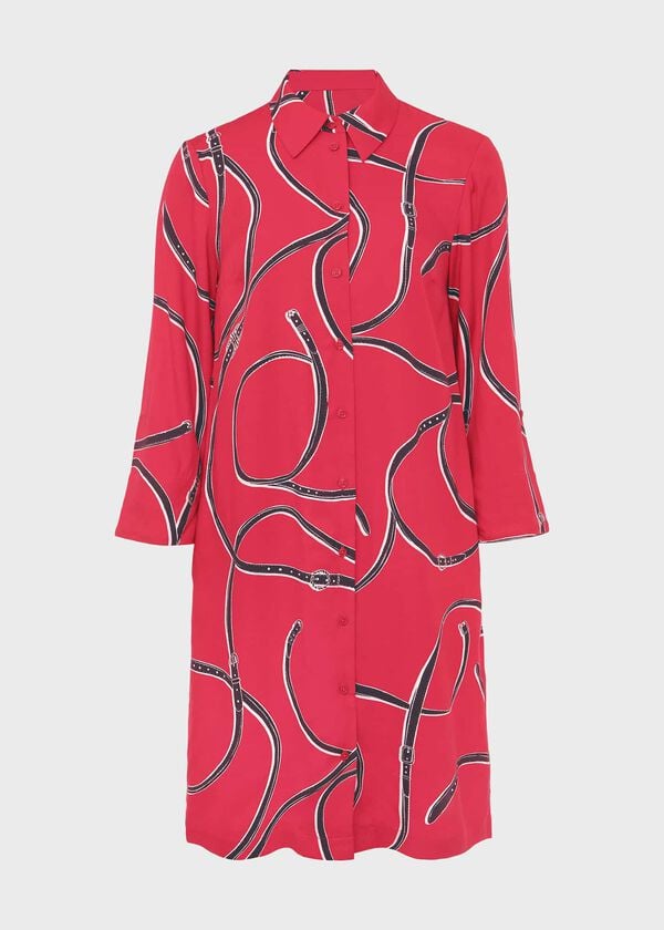 Hobbs Aubery Tunic Dress Pink Multi