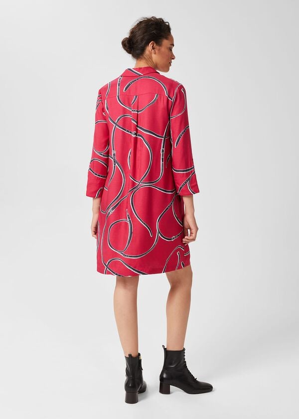 Hobbs Aubery Tunic Dress Pink Multi