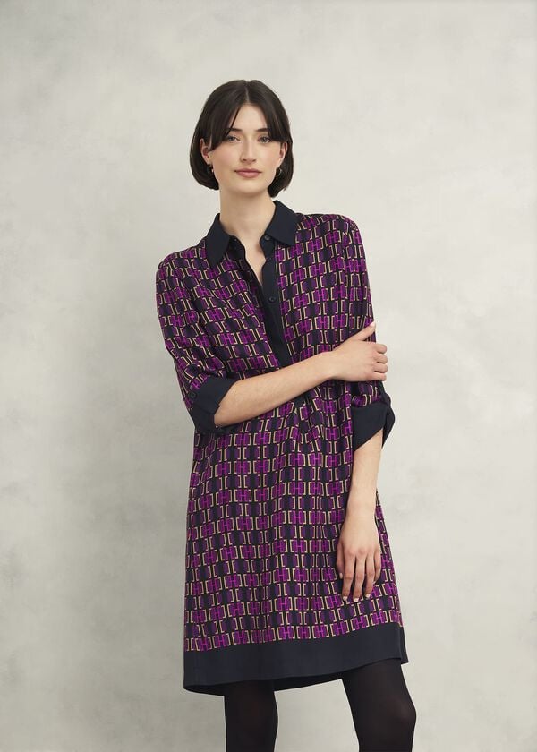 hobbs Aubrey Dress Purple Multi